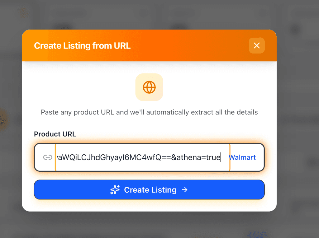 Scalyn AI-assisted listing creation interface